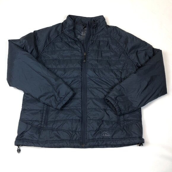 L.L. Bean Jackets & Blazers - LL Bean Womens Primaloft Navy Blue Full Zip Puffer Jacket Size XL 290586